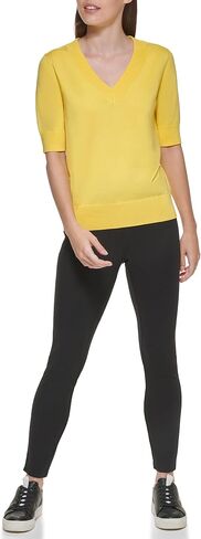 DKNY Women's V-Neck Elbow Sleeve Lightweight Sweater in Saudi Arabia