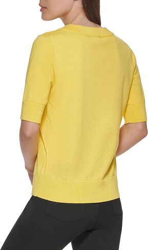 DKNY Women's V-Neck Elbow Sleeve Lightweight Sweater in Saudi Arabia