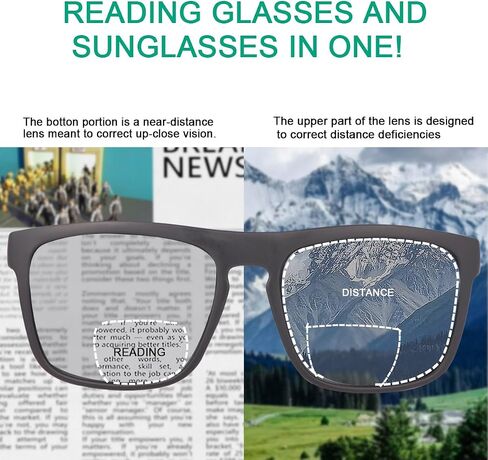 Polarized Bifocal Reading Sunglasses UV400 Protection Blue Light Blocking Glasses Black Tinted Bi-Focal Sun Readers in Saudi Arabia