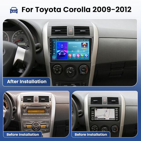 [2G+64G] Hikity Android Car Stereo for Toyota Corolla 2009-2012, 9 Inch Touchscreen Wireless Apple Carplay Android Auto Radio with GPS Navigation WiFi Bluetooth Backup Camera in Saudi Arabia