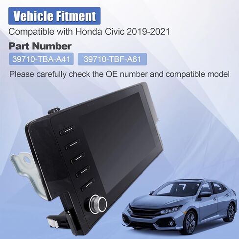 7 Inch Radio Display Screen Assembly Compatible with 2019-2021 Honda Civic Information Center Monitor Replace 39710-TBA-A41 39710TBAA41 39710TBFA61 in Saudi Arabia