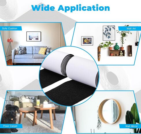 خطاف وحلقة لاصق ذاتي اللون أسود مقاس 4 × 5 بوصات، شريط تثبيت قوي صناعي، ظهر لاصق، للاستخدام الداخلي أو الخارجي، يحمل 10 رطل. شديدة التحمل، سهلة القطع إلى الطول المطلوب in Kuwait