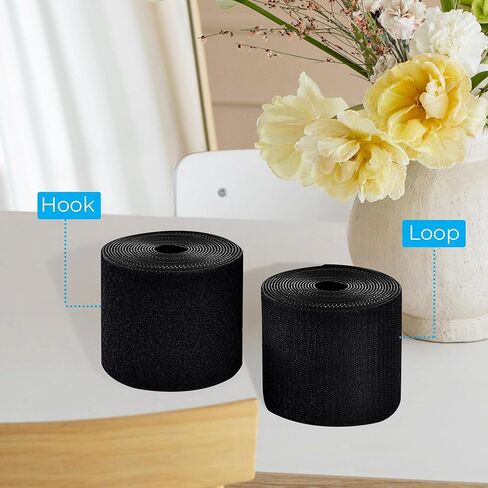 خطاف وحلقة لاصق ذاتي اللون أسود مقاس 4 × 5 بوصات، شريط تثبيت قوي صناعي، ظهر لاصق، للاستخدام الداخلي أو الخارجي، يحمل 10 رطل. شديدة التحمل، سهلة القطع إلى الطول المطلوب in Kuwait