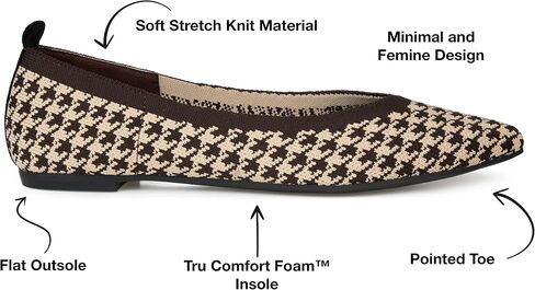 Journee Collection Womens Karise Tru Comfort Foam Slip On Pointed Toe Ballet Flats in Saudi Arabia