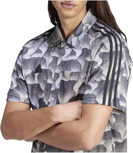 adidas Men's Tiro Allover Print Mesh Resort Shirt in Saudi Arabia