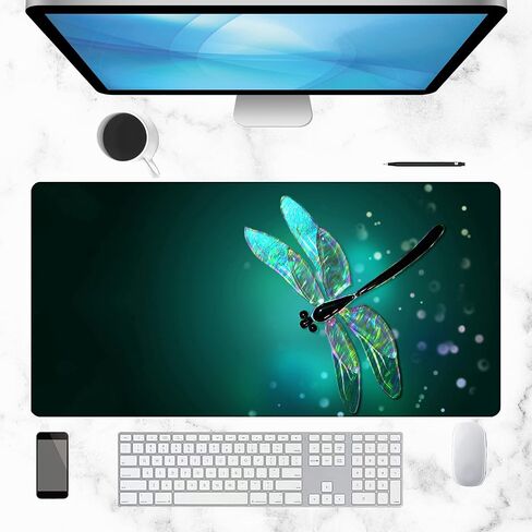 Gaming Desk Mat Large,Colorful Mushrooms Extended Mousepad,Non-Slip Rubber Mouse Pad Stitched Edges,Desktop Decorative Accessories for Home Office 31.5" x 15.7" in Kuwait