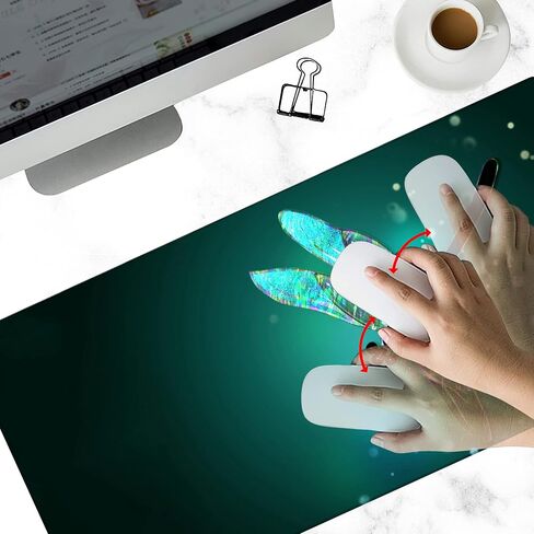 Gaming Desk Mat Large,Colorful Mushrooms Extended Mousepad,Non-Slip Rubber Mouse Pad Stitched Edges,Desktop Decorative Accessories for Home Office 31.5" x 15.7" in Kuwait