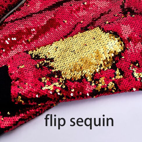 A ARFAR Women Sequin Jackets Flip Glitter Varsity Bomber Sparkly Coat Party Outwear Ladies Shiny Cloth in Saudi Arabia