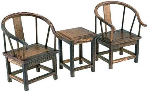 1:6 Dollhouse Miniature Handcraft Furniture Retro Wood Sofa Table Armchair Pieces Dollhouse Furniture Miniatures Vintage 1/6 Scale Wooden Tea Table Chair Furniture Dollhouse Miniature in Saudi Arabia