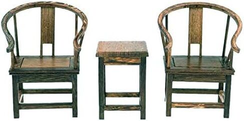1:6 Dollhouse Miniature Handcraft Furniture Retro Wood Sofa Table Armchair Pieces Dollhouse Furniture Miniatures Vintage 1/6 Scale Wooden Tea Table Chair Furniture Dollhouse Miniature in Saudi Arabia