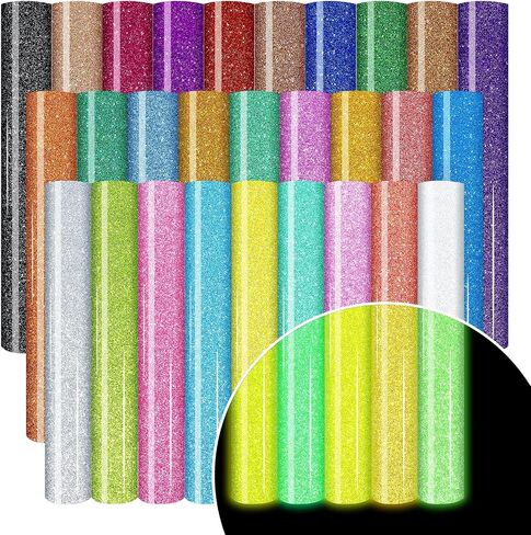Glitter Puff Vinyl Heat Transfer - 12 pcs 12"x 10" 3D Puff HTV Glitter Puffy HTV Iron on Vinyl for Fabrics in Saudi Arabia