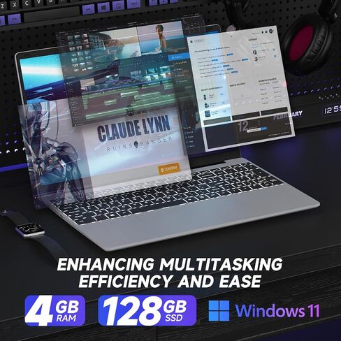 15.6 inch Laptop, FHD IPS 1920x1080 Screen, RAM 4GB SSD 128GB, Intel N5095, Backlit Keyboard, Window 11, WiFi, Bluetooth 4.2, USB 3.0, for Students and Business. in Saudi Arabia