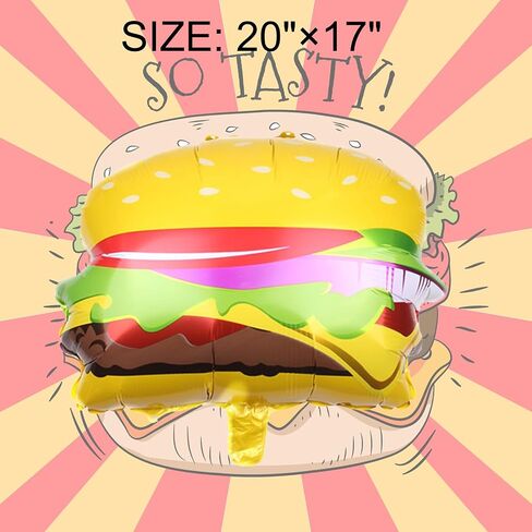 8 Pieces Food Themed Balloons Hamburger Hot Dog Ketchup Mustard Bottle BBQ Party Balloons Foil Balloon for Picnic Snacks Party Birthday Decorations Supplies in Saudi Arabia