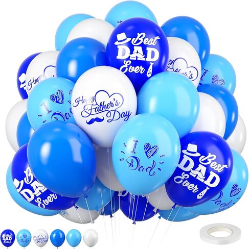 Father's Day Balloons, 12 Inch Dad Balloons, I Love You Dad Printed Balloons Latex Balloons Father's Day Decorations for Father's Theme Party Balloons For Party Supplies Arch Decorations in Saudi Arabia