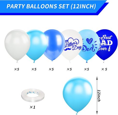 Father's Day Balloons, 12 Inch Dad Balloons, I Love You Dad Printed Balloons Latex Balloons Father's Day Decorations for Father's Theme Party Balloons For Party Supplies Arch Decorations in Saudi Arabia