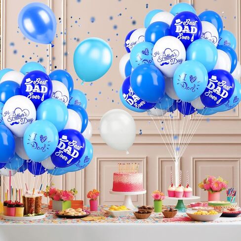 Father's Day Balloons, 12 Inch Dad Balloons, I Love You Dad Printed Balloons Latex Balloons Father's Day Decorations for Father's Theme Party Balloons For Party Supplies Arch Decorations in Saudi Arabia