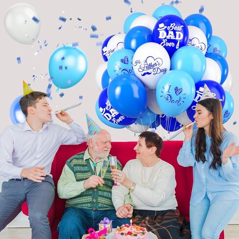 Father's Day Balloons, 12 Inch Dad Balloons, I Love You Dad Printed Balloons Latex Balloons Father's Day Decorations for Father's Theme Party Balloons For Party Supplies Arch Decorations in Saudi Arabia