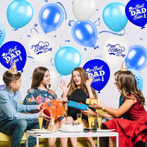 Father's Day Balloons, 12 Inch Dad Balloons, I Love You Dad Printed Balloons Latex Balloons Father's Day Decorations for Father's Theme Party Balloons For Party Supplies Arch Decorations in Saudi Arabia
