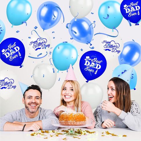 Father's Day Balloons, 12 Inch Dad Balloons, I Love You Dad Printed Balloons Latex Balloons Father's Day Decorations for Father's Theme Party Balloons For Party Supplies Arch Decorations in Saudi Arabia