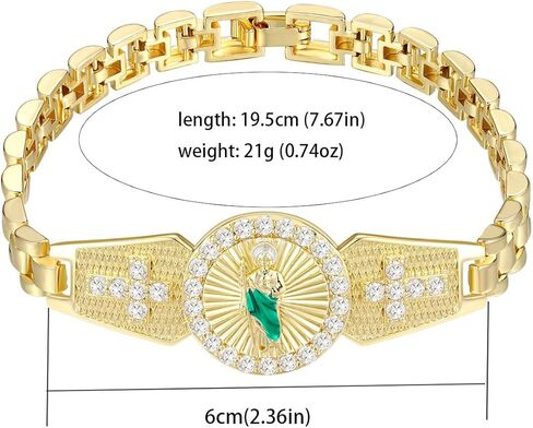 سوار سان جوداس تاديو من الفولاذ المقاوم للصدأ مطلي بالذهب عيار 24 قيراط قلادة سانت جود أساور مكسيكية كاثوليكية للرجال (ذهب 270) in Kuwait