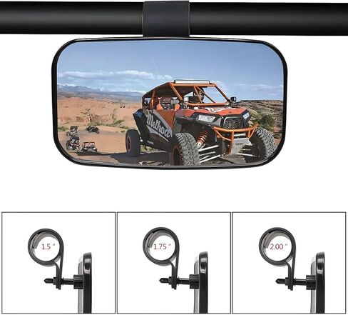 مرآة الرؤية الخلفية UTV/ATV، مرآة داخلية بانورامية واسعة النطاق للسيارة، زاوية قابلة للتعديل 360 درجة، مرآة محدبة شفافة مضادة للوهج مع حامل على شكل قفص ملتف، عالمية لجميع مركبات التضاريس in Kuwait