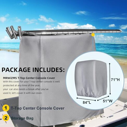غطاء قارب وحدة التحكم المركزية T Top، غطاء وحدة التحكم المركزية العالمي T-Top للقارب، غطاء مقاوم للماء والغبار المضاد للأشعة فوق البنفسجية، يستخدم لحماية وحدة التحكم المركزية ومقعد السائق (84 بوصة طول 51 بوصة عرض 71 بوصة ارتفاع) in Kuwait