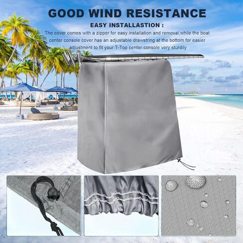 غطاء قارب وحدة التحكم المركزية T Top، غطاء وحدة التحكم المركزية العالمي T-Top للقارب، غطاء مقاوم للماء والغبار المضاد للأشعة فوق البنفسجية، يستخدم لحماية وحدة التحكم المركزية ومقعد السائق (84 بوصة طول 51 بوصة عرض 71 بوصة ارتفاع) in Kuwait
