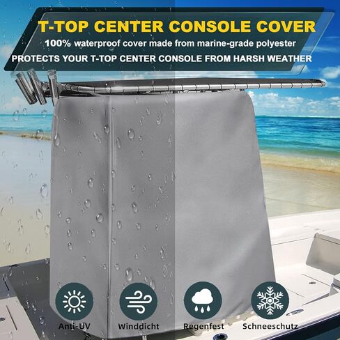 غطاء قارب وحدة التحكم المركزية T Top، غطاء وحدة التحكم المركزية العالمي T-Top للقارب، غطاء مقاوم للماء والغبار المضاد للأشعة فوق البنفسجية، يستخدم لحماية وحدة التحكم المركزية ومقعد السائق (84 بوصة طول 51 بوصة عرض 71 بوصة ارتفاع) in Kuwait
