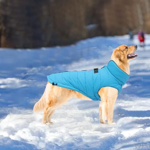 Geyecete Dog Winter Warm Coat Dog Winter Jacket Windproof Snowproof,Pet Outdoor Jacket Dog Jacket for Small Medium Large Dogs-Blue-XS in Kuwait