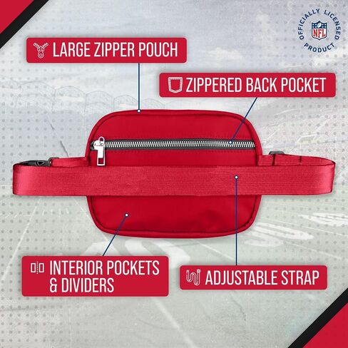 FOCO NFL Gameday On The Move Crossbody Belt Bag - Officially Licensed - Stadium Approved - Adjustable & Stylish (Buffalo Bills - Royal) in Saudi Arabia