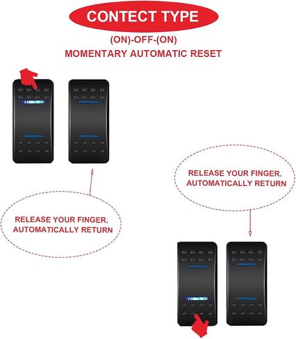 3Pcs Marine Rocker Switch 12V 24V Lighted Rocker Switch 12 Volt 20A Blue/Red LED 3 Pin SPST ON/Off Waterproof for Boat UTV RZR ATV Car Automotive with 3 Sets Jumper Wires Set in Saudi Arabia