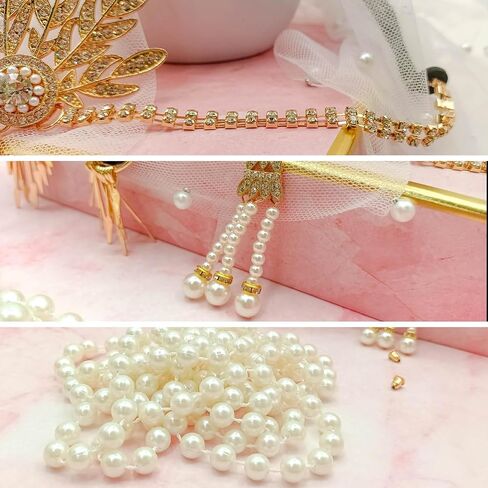1920s Accessories Set for Women Flapper Costume Headband Pearl Necklace Bracelet Earrings Gloves in Saudi Arabia