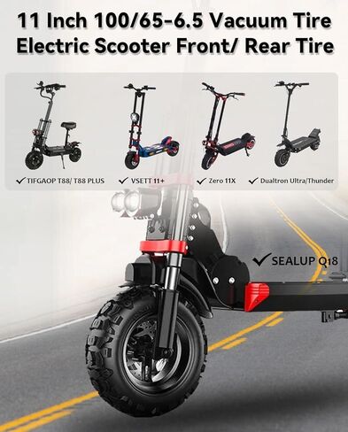 100/65-6.5 11 Inch Off-Road Tire Vacuum Snow Tire for Sealup| Dualtron Ultra/Thunder | Zero 11x | Speedual Plus Electric Scooter Replacement Rubber Tyre Thickened Anti-slip Wear-resistant in Kuwait