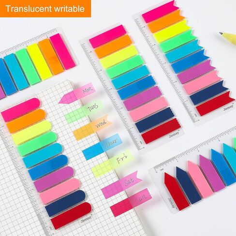 2000 قطعة علامات تبويب للصفحات، علامات تبويب للملاحظات اللاصقة، 5 تصميمات ملونة قابلة للكتابة، علامات تبويب توضيحية للمؤشر، أعلام أسهم، علامات تبويب صغيرة شفافة نيون لطيفة (10 ألوان زاهية) in Kuwait