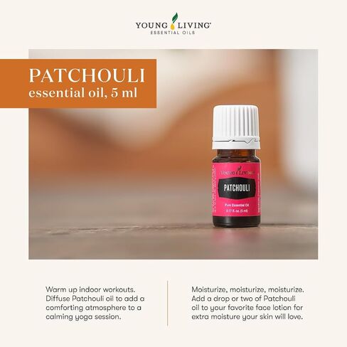 Young Living Patchouli's Essential Oil 5 ml - Rich Aromatherapy with Young Living , Uplift Mind and Spirit , Natural Aroma of Tranquility , Elevate Your Senses , Promotes Feelings of Calm and Peace in Saudi Arabia