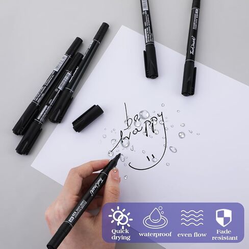 6 Pcs Blue Paint Pens Permanent Paint Markers, Double-Headed Water Based Marking Pens, 0.5/1.0mm Extra-Fine Tip, Quick Dry Acrylic Paint Marker Pens(Blue) in Saudi Arabia