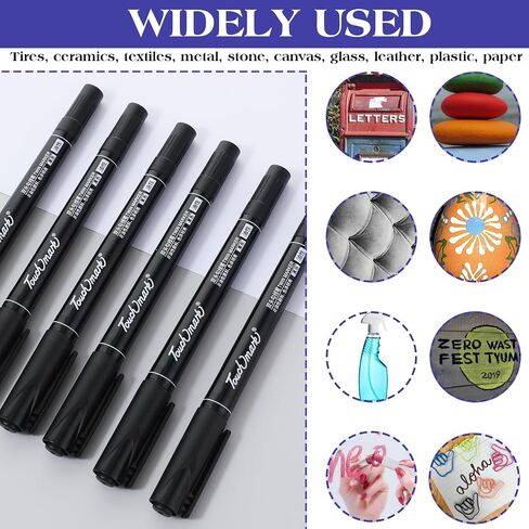 6 Pcs Blue Paint Pens Permanent Paint Markers, Double-Headed Water Based Marking Pens, 0.5/1.0mm Extra-Fine Tip, Quick Dry Acrylic Paint Marker Pens(Blue) in Saudi Arabia