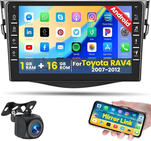 Hikity 2+64GB Android 13 Radio Wireless Apple Carplay for 2007-2012 Toyota RAV4, 9 Inch Touch Screen RAV4 Stereo with Android Auto, HiFi, Bluetooth, GPS, WiFi, Mirror Link, SWC, MIC, Backup Camera in Saudi Arabia