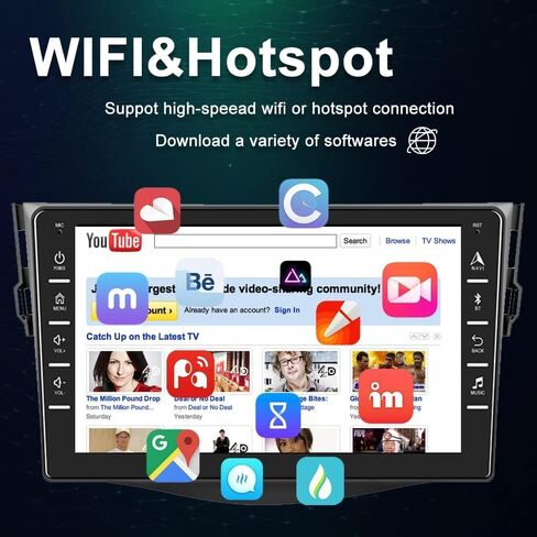 Hikity 2+64GB Android 13 Radio Wireless Apple Carplay for 2007-2012 Toyota RAV4, 9 Inch Touch Screen RAV4 Stereo with Android Auto, HiFi, Bluetooth, GPS, WiFi, Mirror Link, SWC, MIC, Backup Camera in Saudi Arabia
