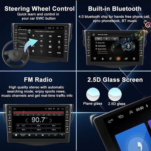 Hikity 2+64GB Android 13 Radio Wireless Apple Carplay for 2007-2012 Toyota RAV4, 9 Inch Touch Screen RAV4 Stereo with Android Auto, HiFi, Bluetooth, GPS, WiFi, Mirror Link, SWC, MIC, Backup Camera in Saudi Arabia