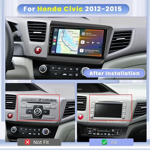 8 كور 4 + 64 جيجابايت لسيارة Honda Civic 2012-2015 Android 13 ستيريو مع Apple Carplay اللاسلكي، 9 بوصة IPS تعمل باللمس راديو السيارة 59UI GPS Navigation WiFi 32EQ DSP كاميرا احتياطية in Saudi Arabia