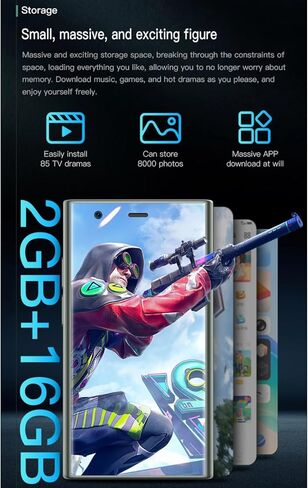 Yoidesu S23 Pro 3G Mini Smartphone, 3in 3D Glass Super Small Cell Phone, Dual SIM 2GB 16GB ROM for Android 8.1 Ultra Thin Mobile Phone, 1000mAh The World's Smallest Backup in Kuwait