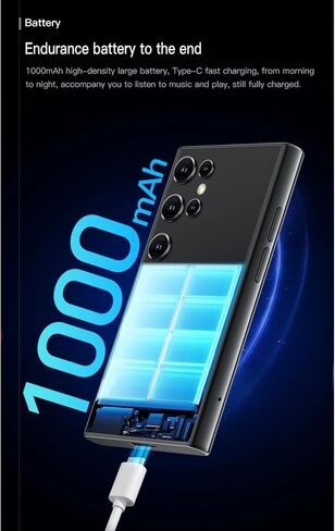 Yoidesu S23 Pro 3G Mini Smartphone, 3in 3D Glass Super Small Cell Phone, Dual SIM 2GB 16GB ROM for Android 8.1 Ultra Thin Mobile Phone, 1000mAh The World's Smallest Backup in Kuwait