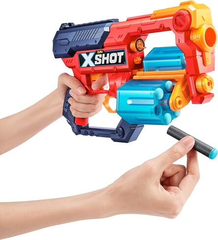 حزمة ناسفة Excel Xcess (عبوة من 2 48 سهمًا) من ZURU، مسدس رمي السهام الرغوي الأحمر X-Shot، مسدس ألعاب، أسطوانات دوارة مزدوجة، ألعاب للأطفال والمراهقين والبالغين (أحمر) in Kuwait