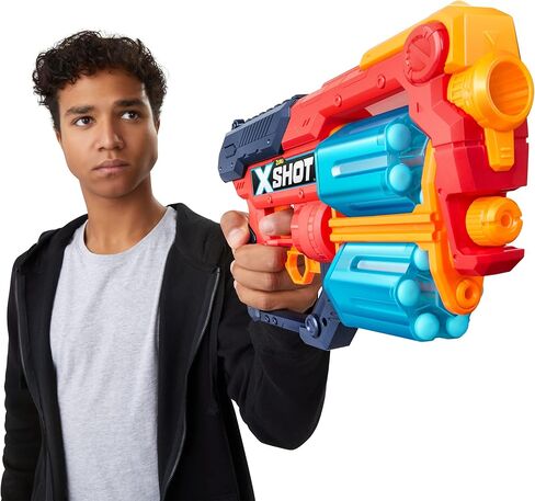 حزمة ناسفة Excel Xcess (عبوة من 2 48 سهمًا) من ZURU، مسدس رمي السهام الرغوي الأحمر X-Shot، مسدس ألعاب، أسطوانات دوارة مزدوجة، ألعاب للأطفال والمراهقين والبالغين (أحمر) in Kuwait