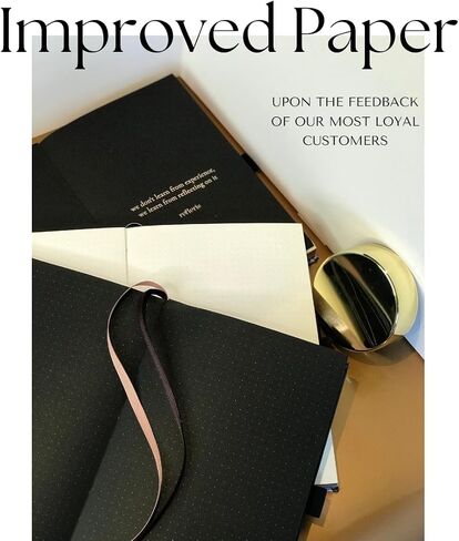 Bullet Dotted Journal with Black Paper Floral Hardcover Notebook with Pen Loop, 2 Ribbons, and Inner Pocket - 120 GSM - Elegant Metallic Edges (Blush Pink Flowers) in Saudi Arabia