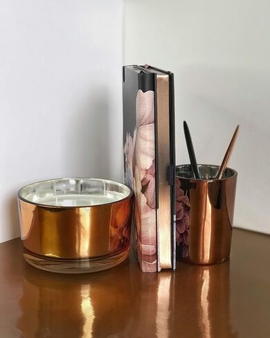 Bullet Dotted Journal with Black Paper Floral Hardcover Notebook with Pen Loop, 2 Ribbons, and Inner Pocket - 120 GSM - Elegant Metallic Edges (Blush Pink Flowers) in Saudi Arabia
