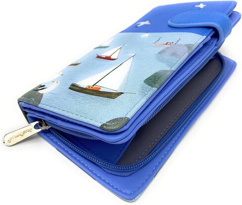 Shag Wear Sailboat Marina Nautical Summer Wallet for Women and Teen Girls Vegan Faux Leather 7" Blue in Saudi Arabia
