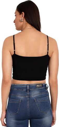 In Secret Women's Crop Camisole Spaghetti Cleavage Cover Tank top with Lace in Saudi Arabia