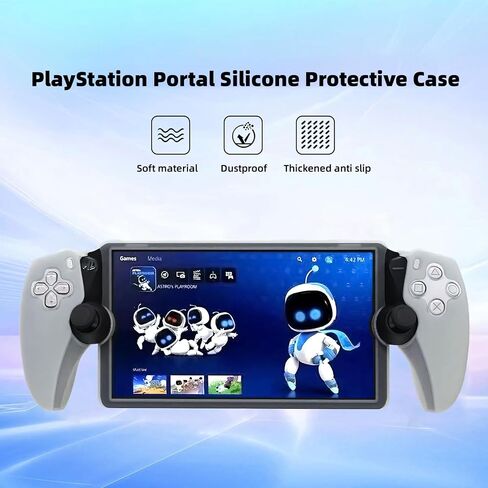 Silicone Protective Case for PS5 Portal, Soft Protective Skin Cover Case for Playstation Portal Remote Player, Shockproof Anti-Scratch - Red in Saudi Arabia